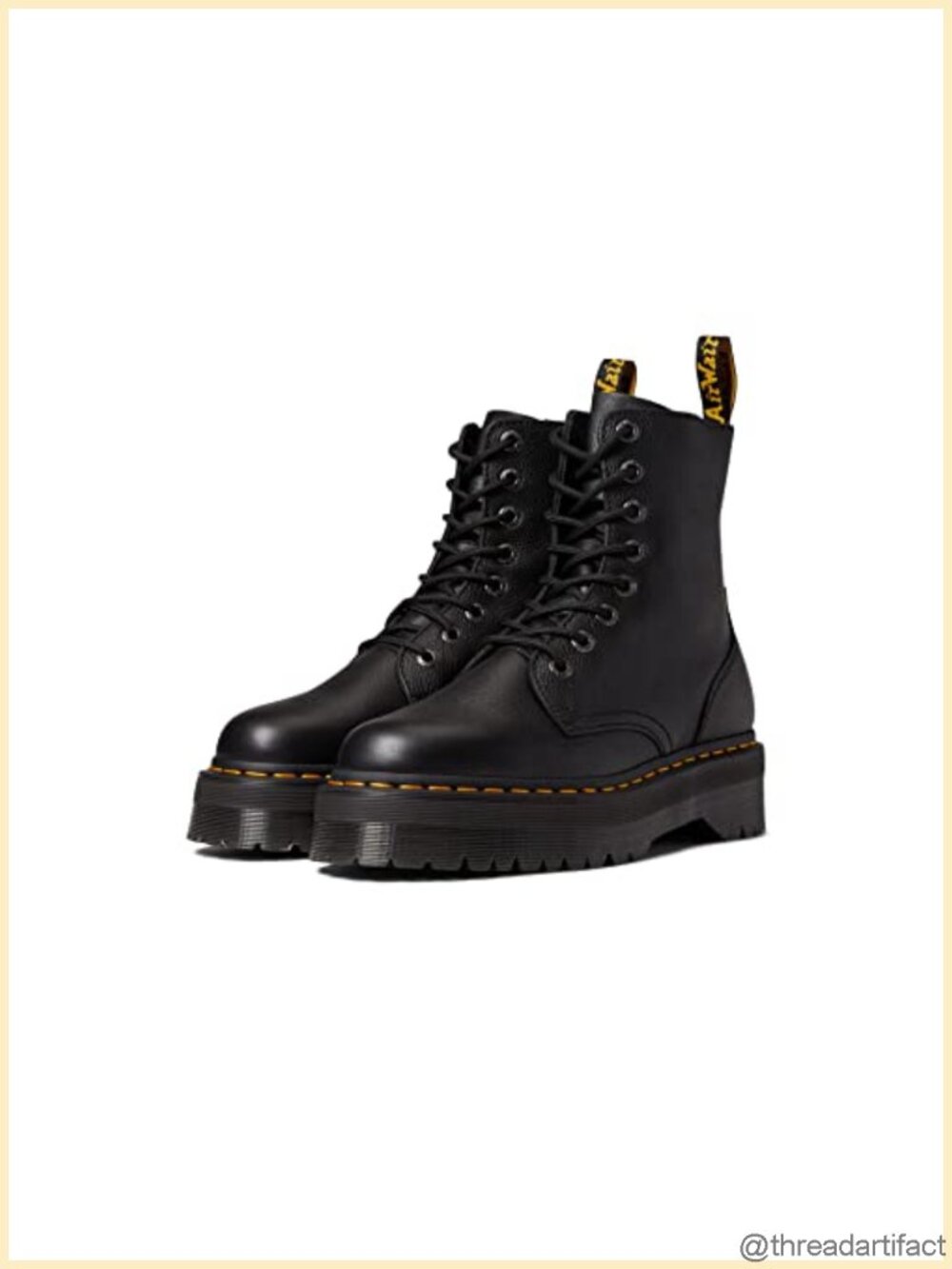 Dr. Martens Jadon III Leather Combat Boots Chunky Platform Round Toe Work